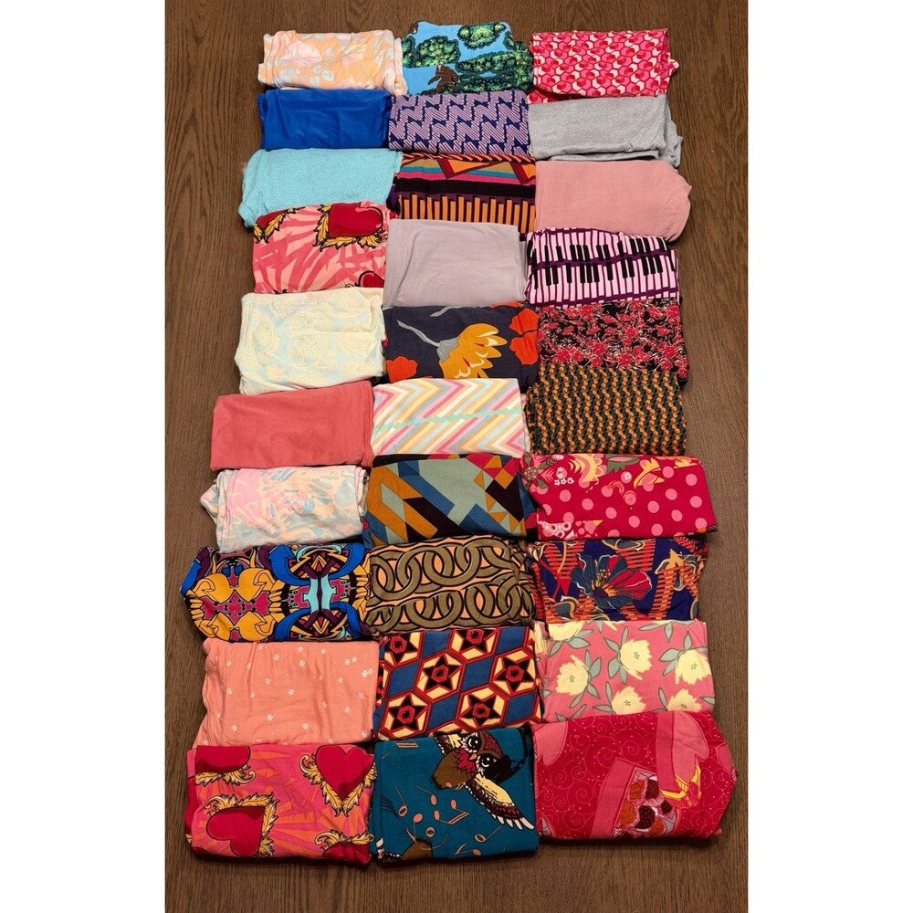 LuLaRoe OS One Size Leggings LOT OF 30 Colorful Fun Solids Prints Women's NWOT